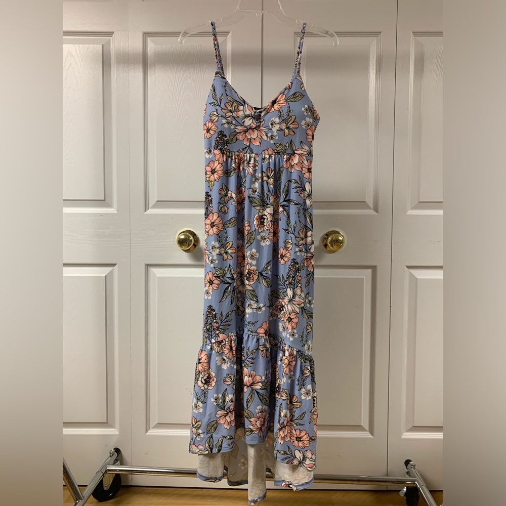 Light Blue Floral Maxi Dress